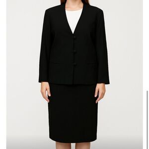 BROOKS BROTHERS Black Wool Skirt Suit-12